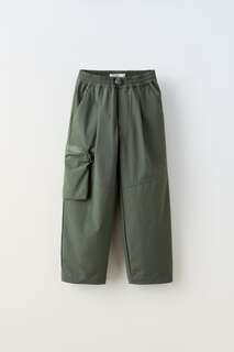 Технические брюки с классифатой Zara, зеленый / синий