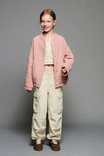 Текстурированная куртка-бомбер Zara, розовый