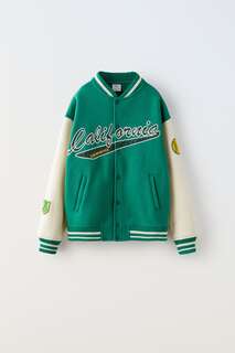 Универсальная куртка-бомбер калифорния Zara, зеленый