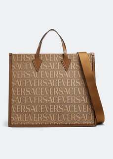 Сумка-тоут VERSACE Versace Allover tote bag, коричневый