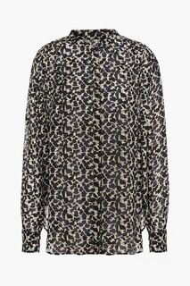Блуза из вуали с принтом Daws и эффектом металлик-купе ISABEL MARANT, черный