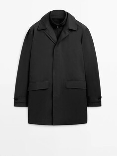 Куртка Massimo Dutti Cotton With Removable Interior, черный