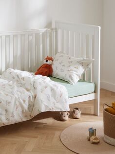 Комплект пододеяльника и наволочки для малышей John Lewis Oh My Darling Woodland с принтом, детская кроватка (100 x 120 см)