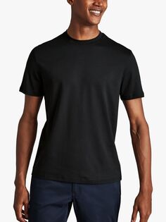 Хлопковая футболка с короткими рукавами Charles Tyrwhitt, черная