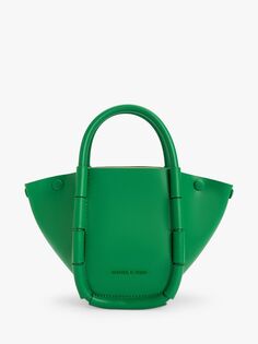 Сумка-мешок CHARLES &amp; KEITH Machina из искусственной кожи, зеленая