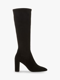 Ботинки Dune Siren на эластичном блочном каблуке с миндалевидным носком, черные