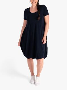 Платье-баллон с короткими рукавами chesca Curve, темно-синий
