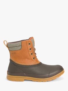 Muck Originals Кожаные короткие ботинки со шнуровкой Duck, светло-коричневый/темно-коричневый