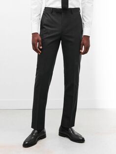Костюмные брюки узкого кроя из смесовой шерсти Kin, темно-серый
