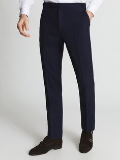 Шерстяные костюмные брюки Reiss Bold Tailored, темно-синие