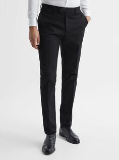 Брюки-чиносы Reiss Eastbury Slim Fit из смесового хлопка, черные