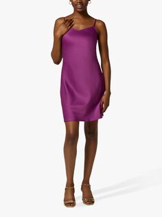 Мини-платье-комбинация Closet London, пурпурный