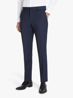 Костюмные брюки узкого кроя из смеси натуральной шерсти HUGO Genius, темно-синие