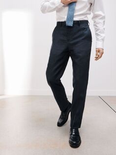 John Lewis льняные костюмные брюки стандартного кроя темно-синие