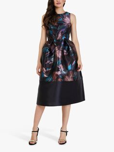 Платье миди с цветочным принтом Closet London, Черный