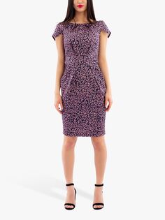 Плиссированное платье-тюльпан с леопардовым принтом Closet London, розовый