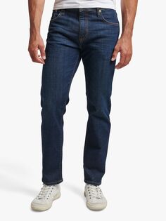 Узкие прямые джинсы Superdry из органического хлопка, темные чернила Rutgers
