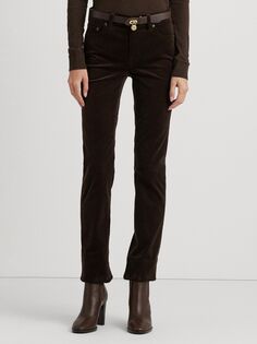 Lauren Ralph Lauren Вельветовые джинсы со средней посадкой, коричневые