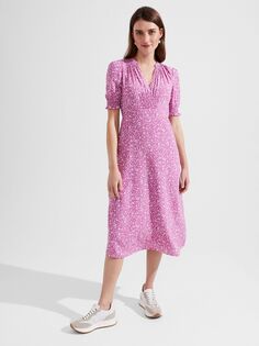 Платье миди Hobbs Petite Tullia с цветочным принтом, розовый/цвет слоновой кости Hobb's