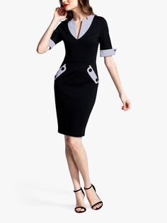 Платье с контрастными деталями HotSquash, черный/серый
