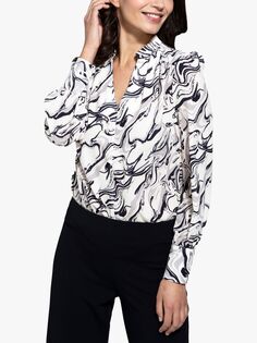 Умная блузка HotSquash с мраморным принтом, кремовая