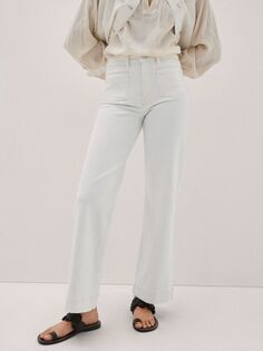 Расклешенные джинсы Mango Clea, натуральный белый