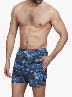 Simon Carter Камуфляжные шорты для плавания с акулами, синие