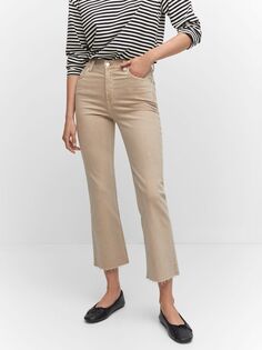Укороченные расклешенные джинсы Mango Sienna, светло-пастельно-коричневый