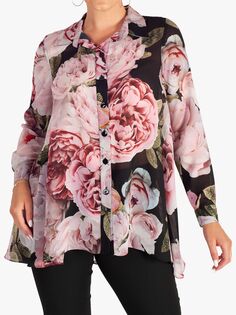 Блуза chesca Autumn Rose, Черный/Розовый