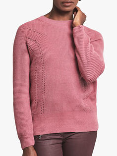 Кашемировый свитер в рубчик Pure Collection, цвет &quot;Розовая орхидея&quot;