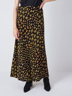 AND/OR Nyla Woodblock Макси-юбка с цветочным принтом, черный/мульти