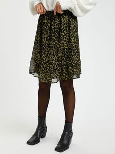 KAFFE Timana Шифоновая юбка длиной до колена, Виноградный лист