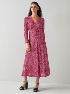 Платье миди с пайетками LKBennett Gabrielle, розовый L.K.Bennett