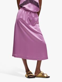 HUGO BOSS Vesala Атласная юбка-миди, Открытый розовый, Открытый розовый