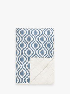 Стеганое покрывало Trellis Ikat John Lewis, синее