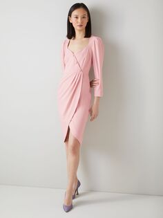 Платье с запахом LKBennett Nicola, светло-розовое L.K.Bennett