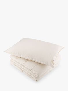 Роскошный комплект пуховых одеял и подушек из британской шерсти Floks, 4–5 штук, нейтральные цвета, одноместное, 135 x 200 см