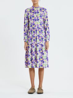 Платье миди с длинными рукавами и цветочным принтом Lollys Laundry Anita, Многоцветный