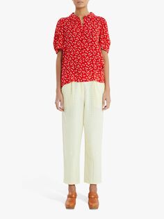 Блузка с цветочным принтом Lollys Laundry, красный/белый