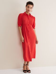 Платье-миди-рубашка Phase Eight Cosette, красный