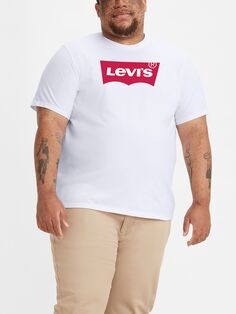Футболка с графическим логотипом Levi&apos;s Batwing Big &amp; Tall, белая Levis