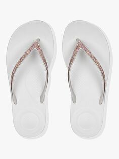 Шлепанцы FitFlop IQushion Sparkle, белые