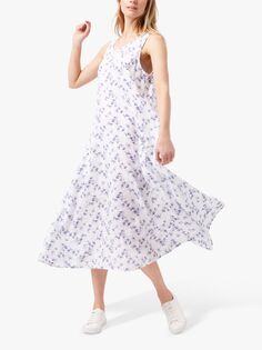 Льняное платье макси с принтом одуванчика James Lakeland, белое