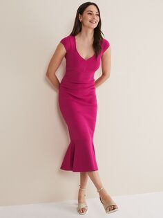 Платье миди Phase Eight Martha Bandage, пурпурный