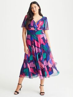 Платье Scarlett &amp; Jo Victoria с абстрактным принтом, разноцветный