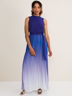 Платье макси с эффектом омбре Phase Eight Piper, синий