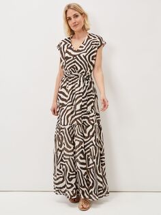 Платье макси Phase Eight Zalaya Zebra, разноцветный