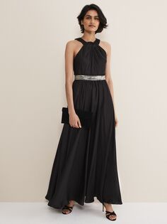 Платье макси с поясом и бисером Phase Eight Vanessa, черное