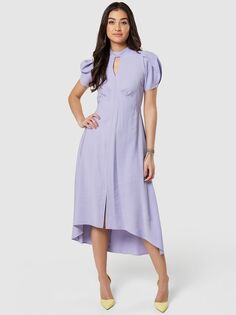 Платье миди с простым вырезом и вырезом Closet London, Фиолетовый