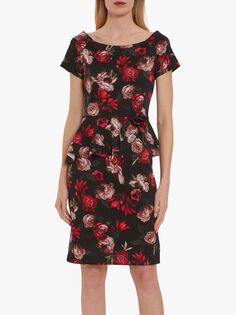 Gina Bacconi Платье с цветочным принтом Glorielle, черный/красный